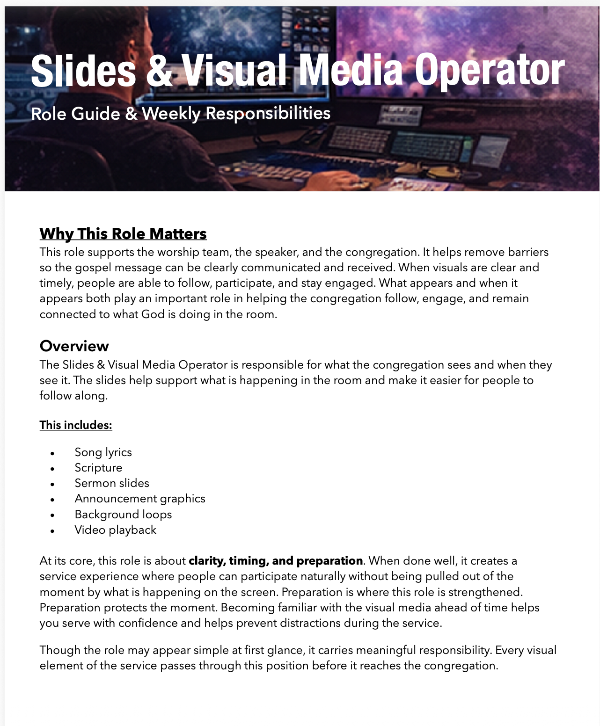 Slides & Visual Media Operator - Training Bundle